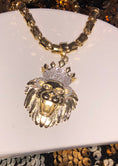 Cargar la imagen en la vista de la galería, Real diamond crown lion pendant, 10k gold vermeil charm for men, 100% real natural diamonds conflict free, gift for him, diamond lion charm
