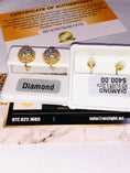Cargar la imagen en la vista de la galería, 10k yellow gold vermeil real genuine diamond screwback earrings, beautiful unique custom designed studs, best gift for men or women, sale
