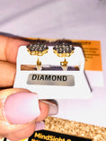 Cargar la imagen en la vista de la galería, 10k yellow gold vermeil Real diamond earrings, screw back natural diamond studs, unbeatable deal! 100% genuine natural diamond earrings, HOT
