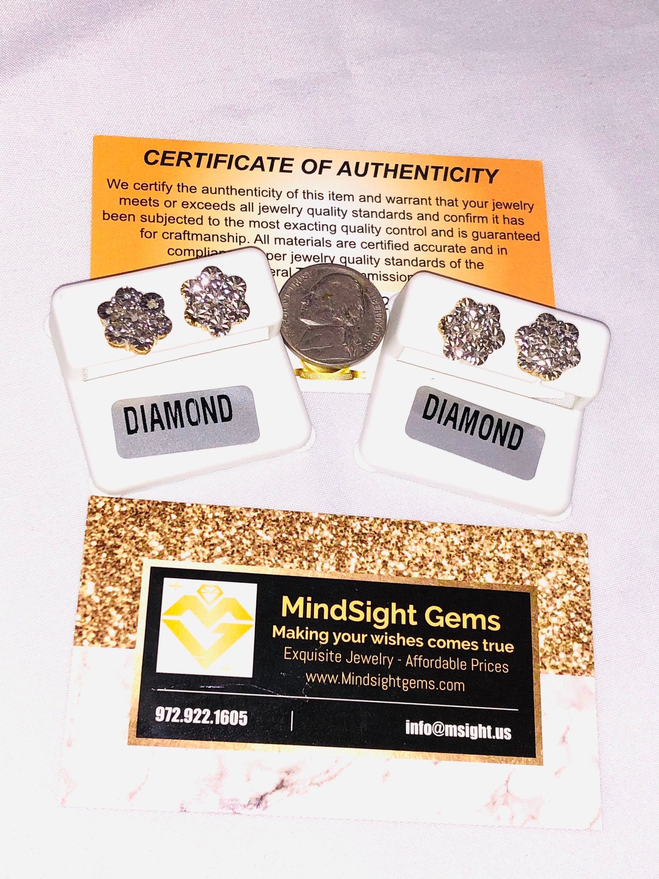 10k yellow gold vermeil Real diamond earrings, screw back natural diamond studs, unbeatable deal! 100% genuine natural diamond earrings, HOT