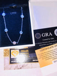 Cargar la imagen en la vista de la galería, GRA Certified 2.50 carat solitaire moissanite diamond necklace, GRA document included, stunning necklace, 100% passes diamond test, Gift,
