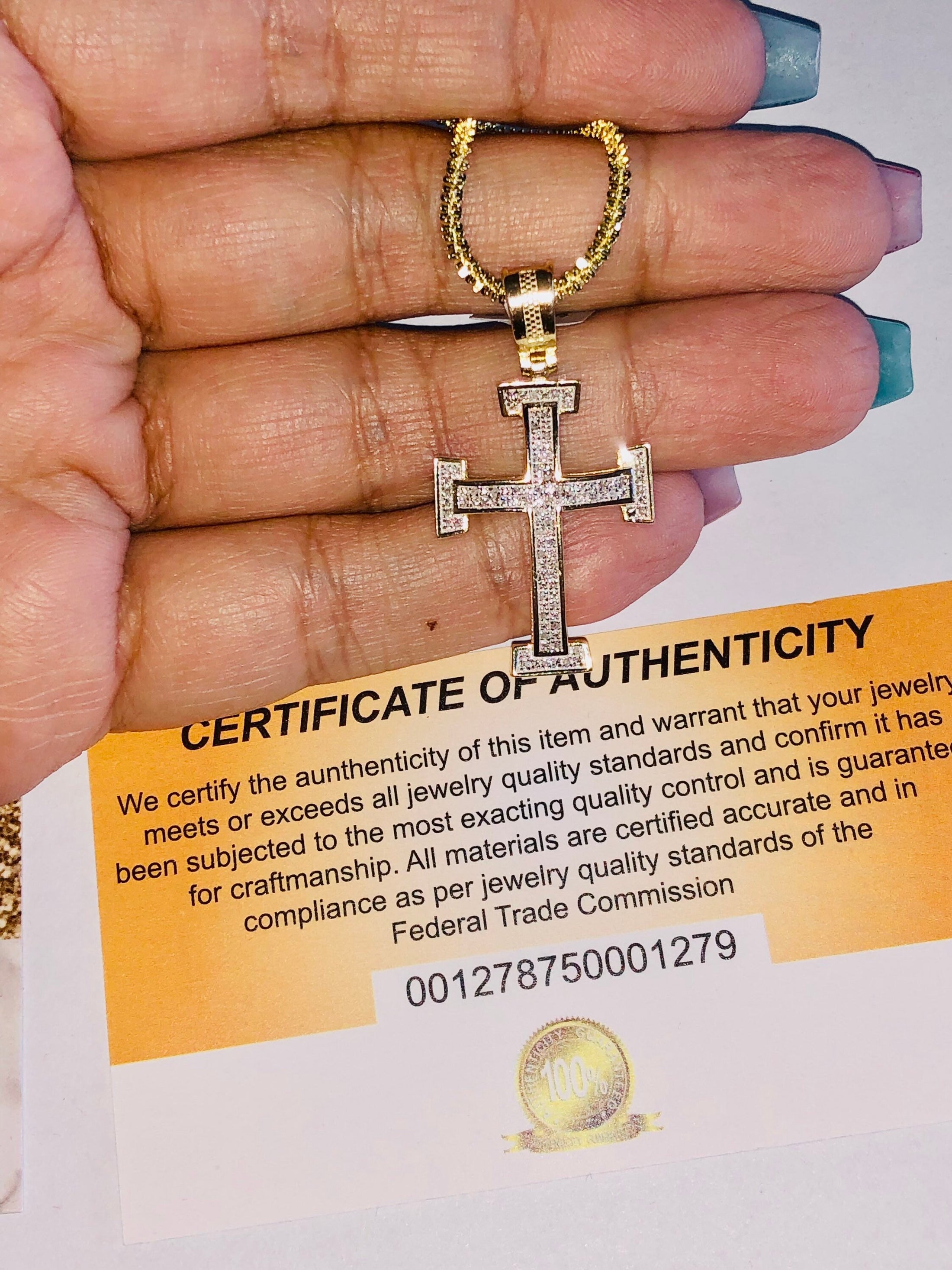 Real Diamond 1/4 ct cross pendant Comes w/certificate of authenticity not CZ, 100% natural real genuine diamonds, huge sale, best gift, WOW