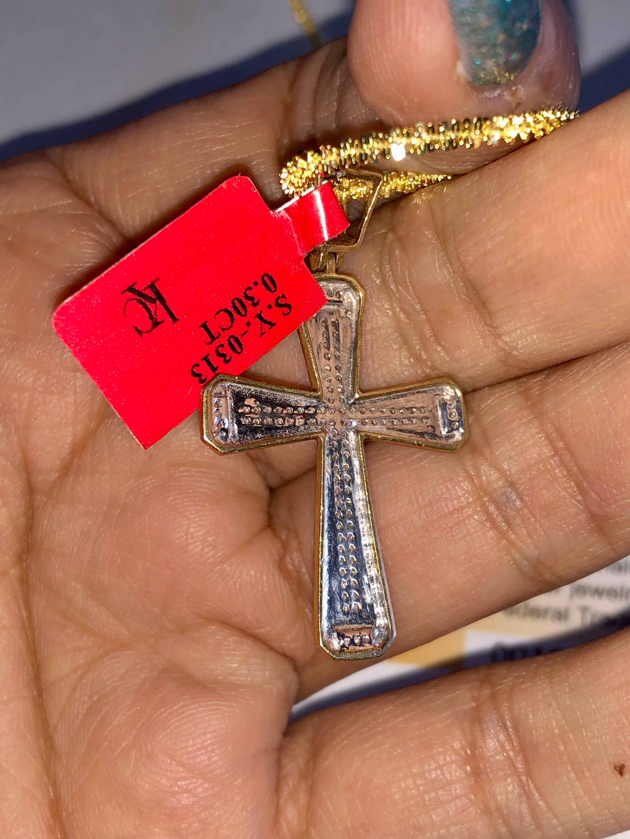 Genuine real diamond cross pendant, 100% real diamonds, not lab made not fake, best gift, huge sale, free ship, natural diamond, cross charm