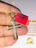 Cargar la imagen en la vista de la galería, Genuine real diamond cross pendant, 100% real diamonds, not lab made not fake, best gift, huge sale, free ship, natural diamond, cross charm
