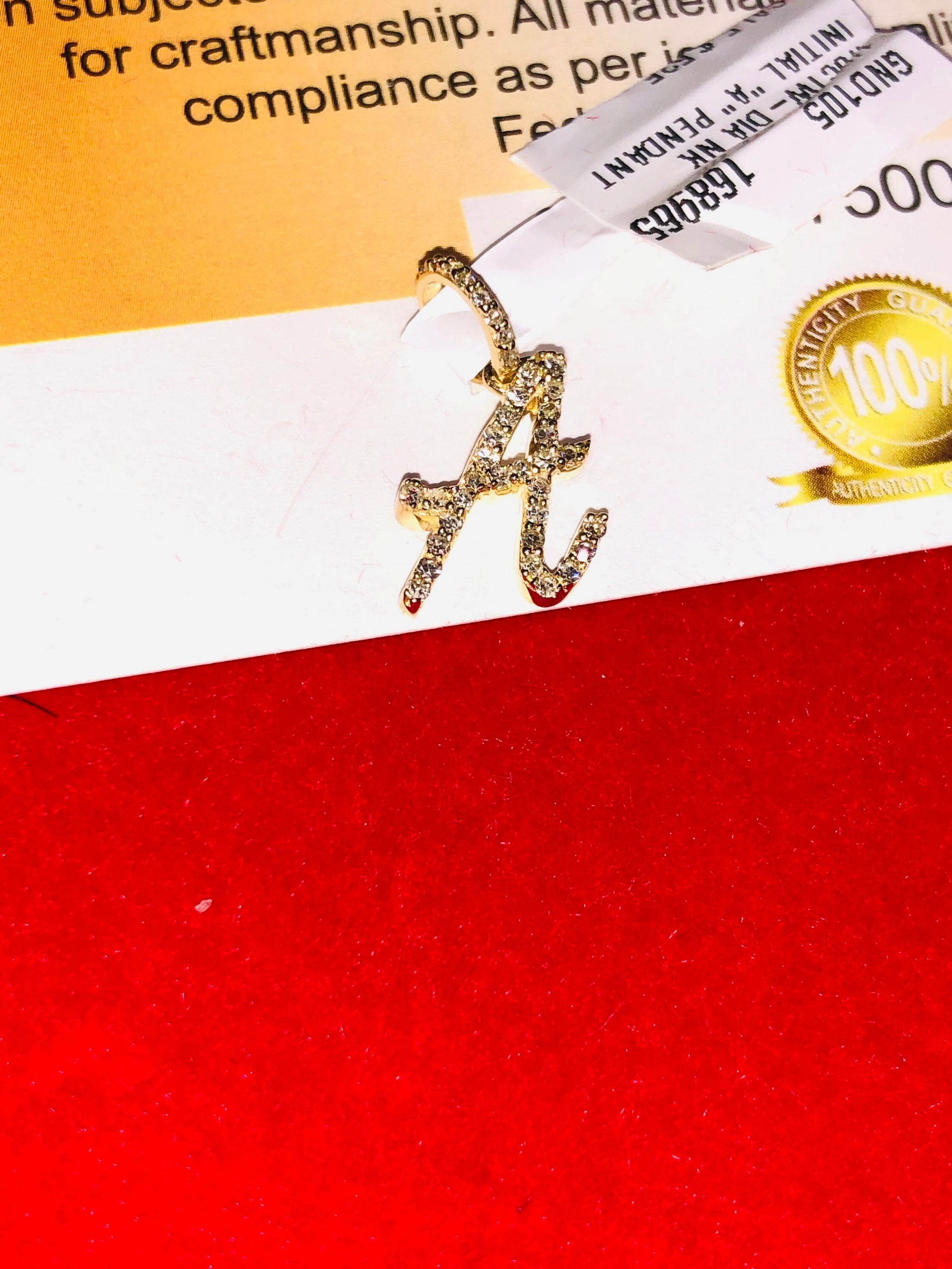 A Initial | 10k Gold | Diamond Letter | Initial Charm | SI Diamond | For Her | For Him | Christmas Gift