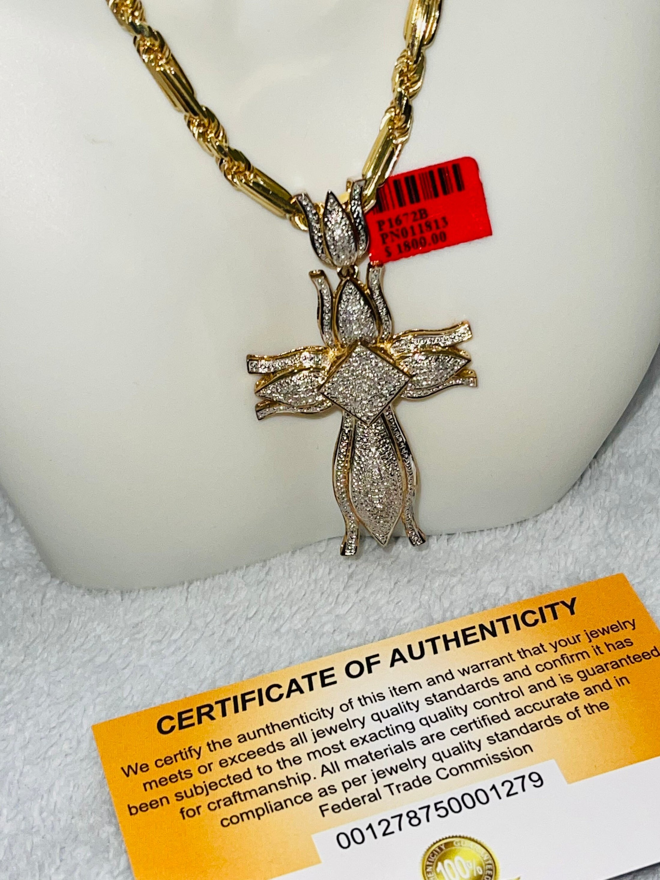 14k yellow gold vermeil Real Diamond Cross pendant, NOT cz NOT lab made, only one made like it, stunning design, natural diamond cross, Sale