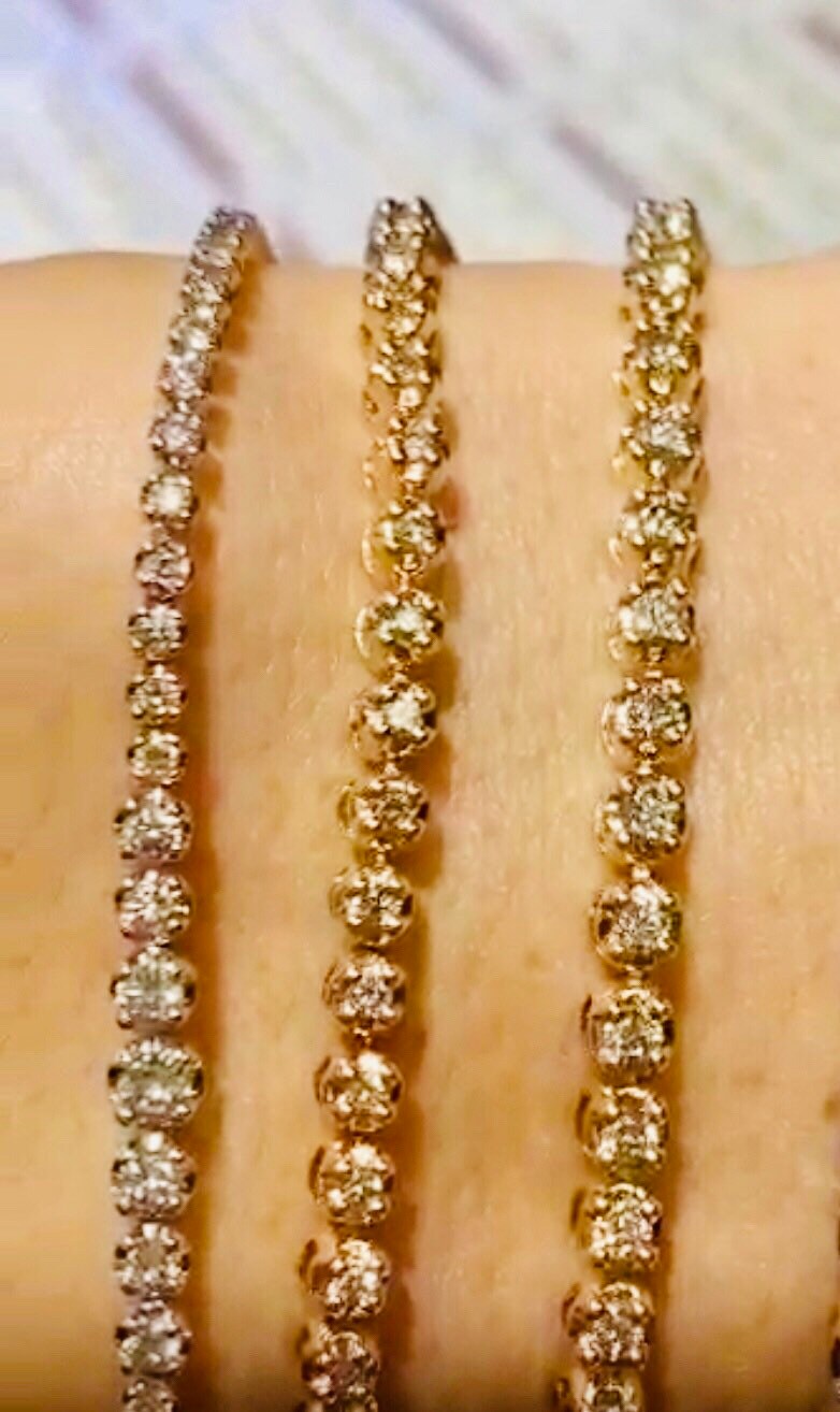 10k solid gold tennis bracelets, Real gold Real genuine natural diamond bracelet, unisex, Free appraisal, NOT lab made, NOT plated, not CZ,