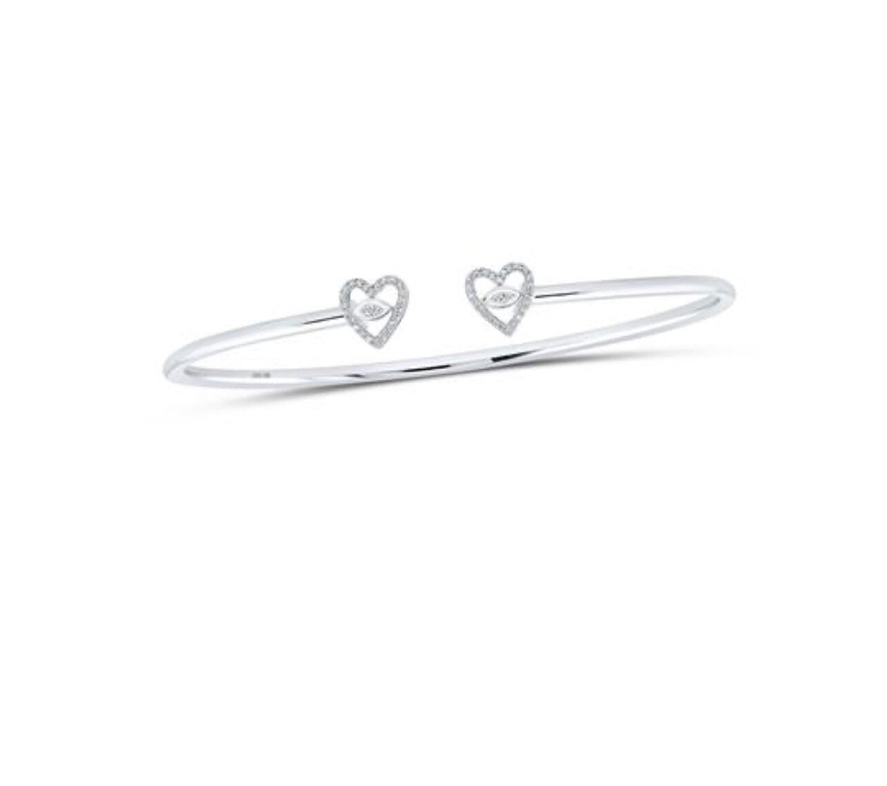 10k solid real gold real Diamond heart bangle, 100% genuine natural diamond, Free Appraisal, beautiful elegant gift for your loved one, Sale