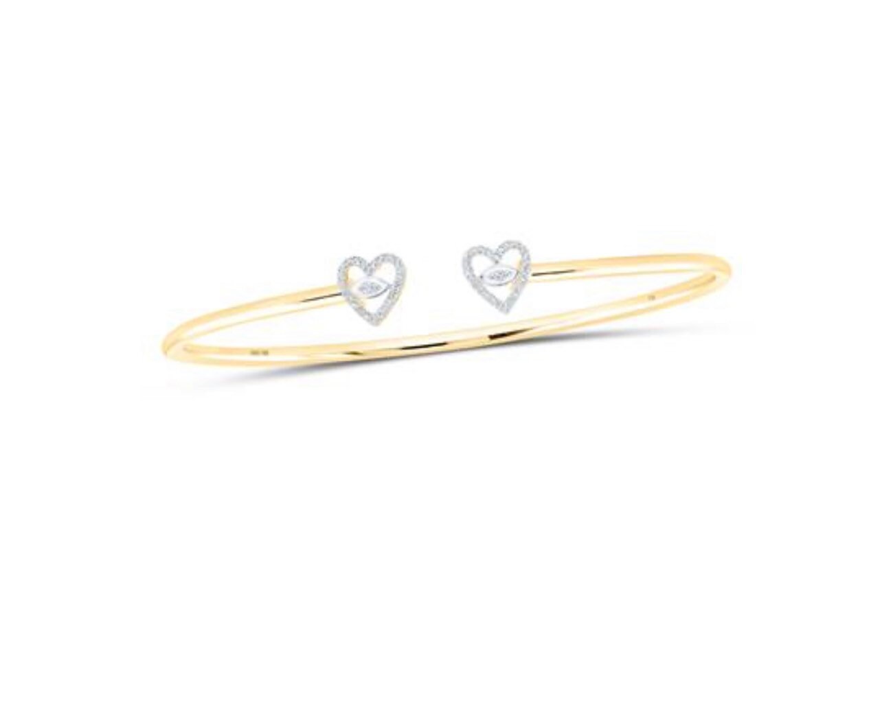 10k solid real gold real Diamond heart bangle, 100% genuine natural diamond, Free Appraisal, beautiful elegant gift for your loved one, Sale