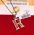 Load image into Gallery viewer, 10k solid gold R initial monogram necklace, R gold initial letter pendant, unisex beautiful diamond cut initial, 100% real gold, all letters
