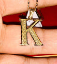 Cargar la imagen en la vista de la galería, 10k Solid Gold | Diamond initial pendant | Letter initial charm | K Personalized Initial | Birthday Gift | Christmas Gift
