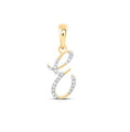 Load image into Gallery viewer, 10k solid gold Real diamond E initial pendant, Free Appraisal, genuine natural diamonds, NOT plated, best gift, all letters available, sale
