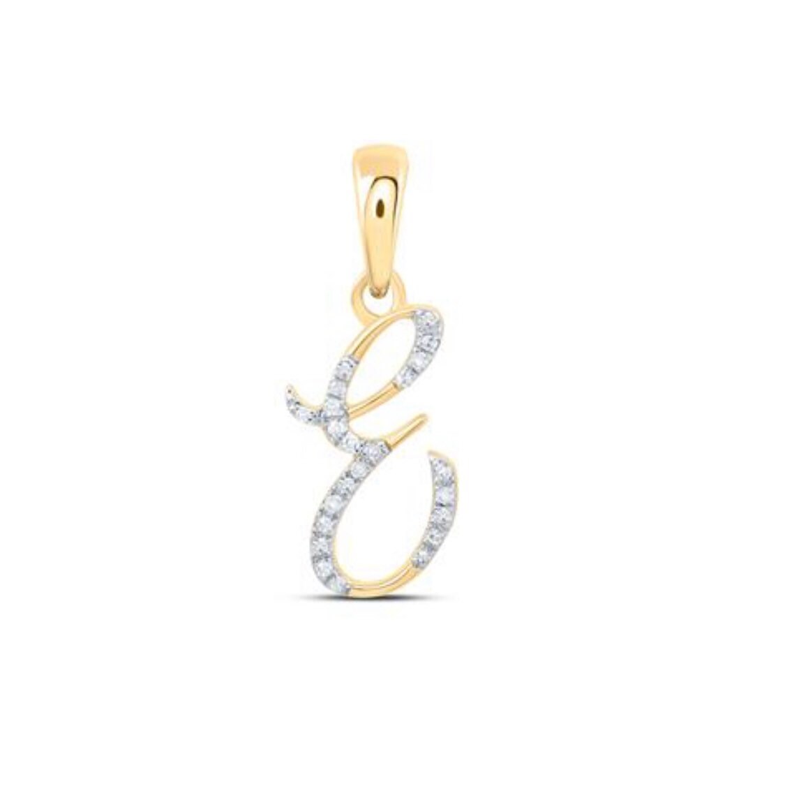 10k solid gold Real diamond E initial pendant, Free Appraisal, genuine natural diamonds, NOT plated, best gift, all letters available, sale