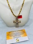 Load image into Gallery viewer, 14k yellow gold vermeil Real Diamond Cross pendant, NOT cz NOT lab made, only one made like it, stunning design, natural diamond cross, Sale
