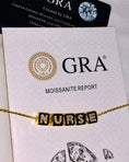 Load image into Gallery viewer, 10k solid gold chain, Custom Nurse Necklace, Personalized Initial charm, GRA VVS Moissanite Diamond Charms, Diamond Initial Pendant Monogram
