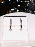 Cargar la imagen en la vista de la galería, 10k Real White Gold Diamond Hoop Earrings, 100% Real Gold, Genuine Real Diamonds,, Free Appraisal, Gift for her, Anniversary Gift, Christmas
