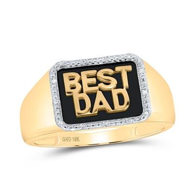 10k Solid Gold Natural Diamond Dad Ring, Fathers day Gift, Real Gold, Real Diamonds, Free Appraisal, Gift for dads, dad to be, Christmas