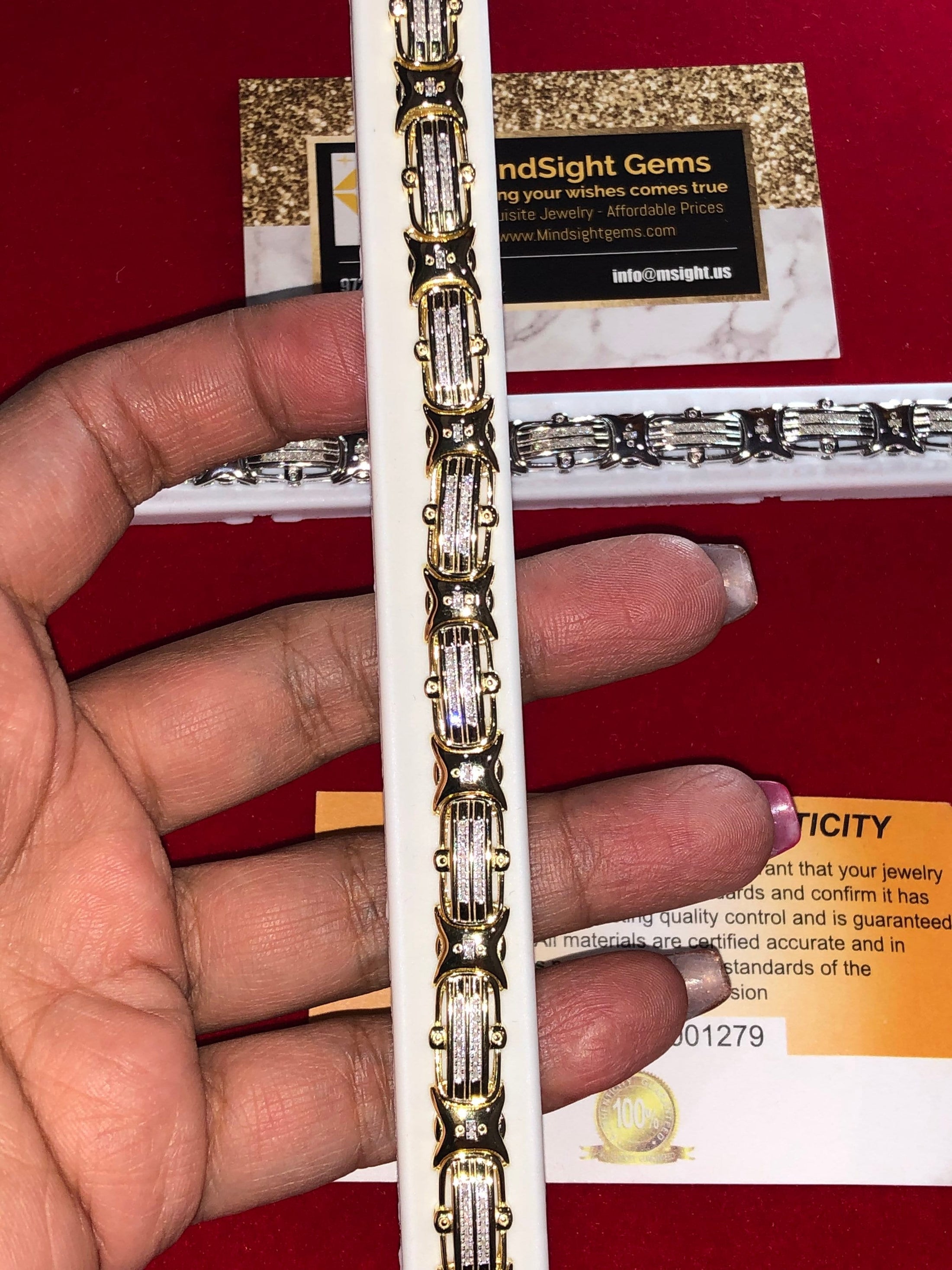 14k Gold Vermeil Natural Diamond Bracelet | Real Diamond Tennis Bracelet Chain | Free Gift Wrap | Christmas Gift | Black Friday Sale