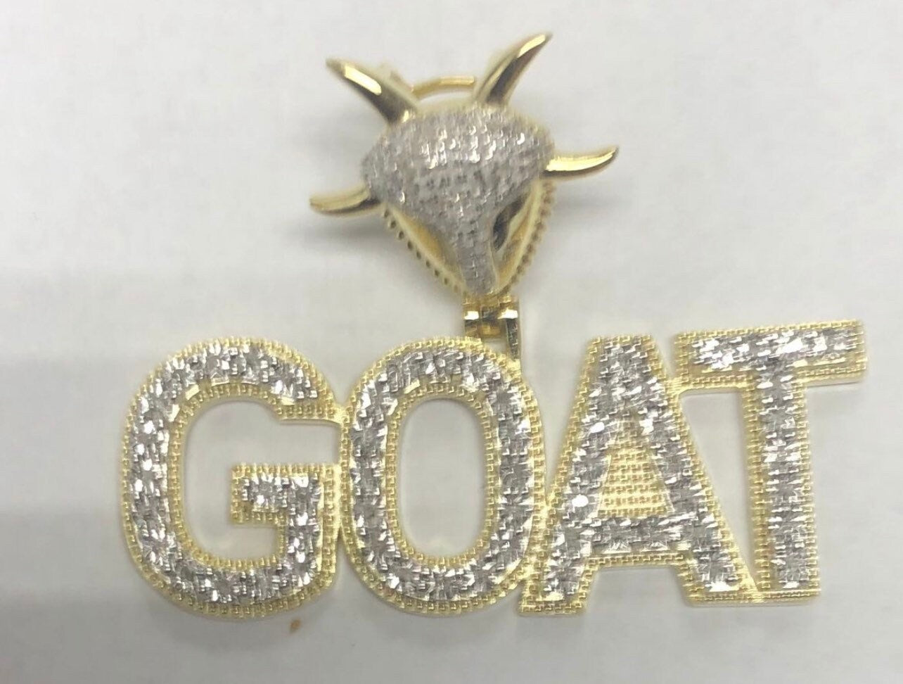 GOAT Pendant | Greatest of All Time | 10K Gold Vermeil | Diamond Pendant | For Him | For Her | Christmas Gift