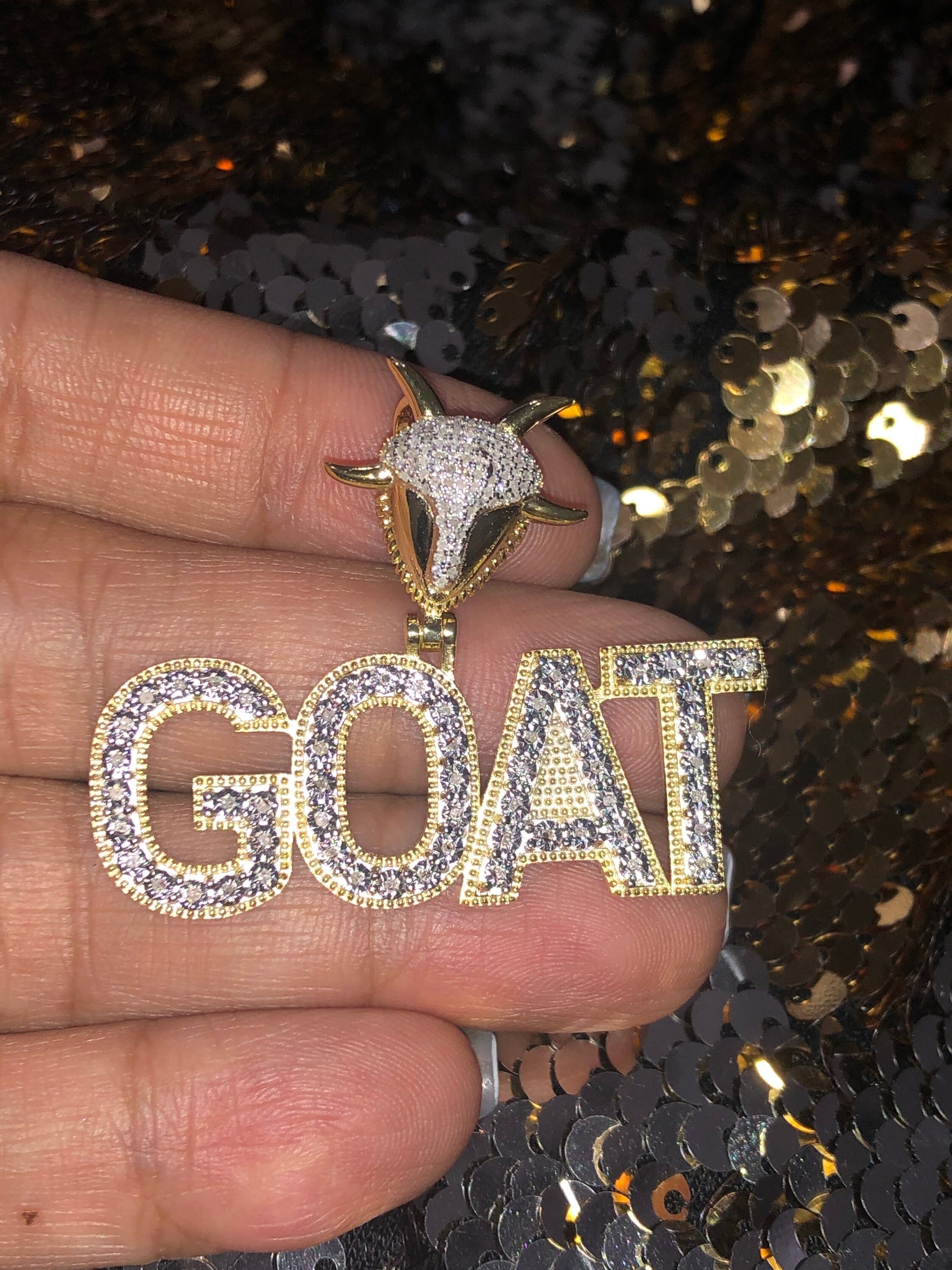 GOAT Pendant | Greatest of All Time | 10K Gold Vermeil | Diamond Pendant | For Him | For Her | Christmas Gift