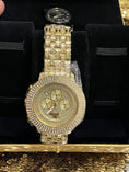Cargar la imagen en la vista de la galería, 4 cttw Real Diamond watch Best Seller Holiday Exclusive, 14k Gold Vermeil, Iced Out Statement Bling watch for men - Hiphop Certified Diamond
