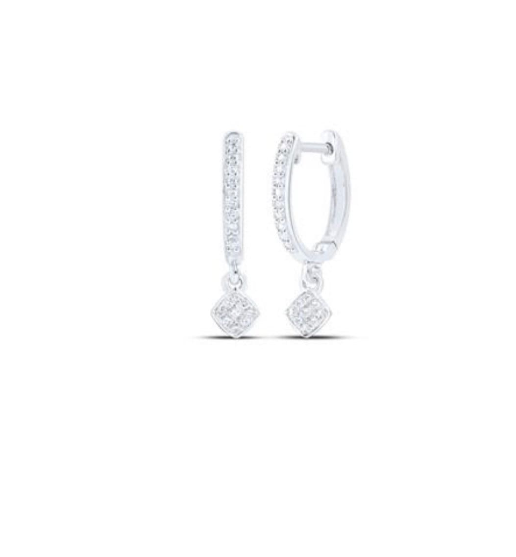 10k Real White Gold Diamond Hoop Earrings, 100% Real Gold, Genuine Real Diamonds,, Free Appraisal, Gift for her, Anniversary Gift, Christmas