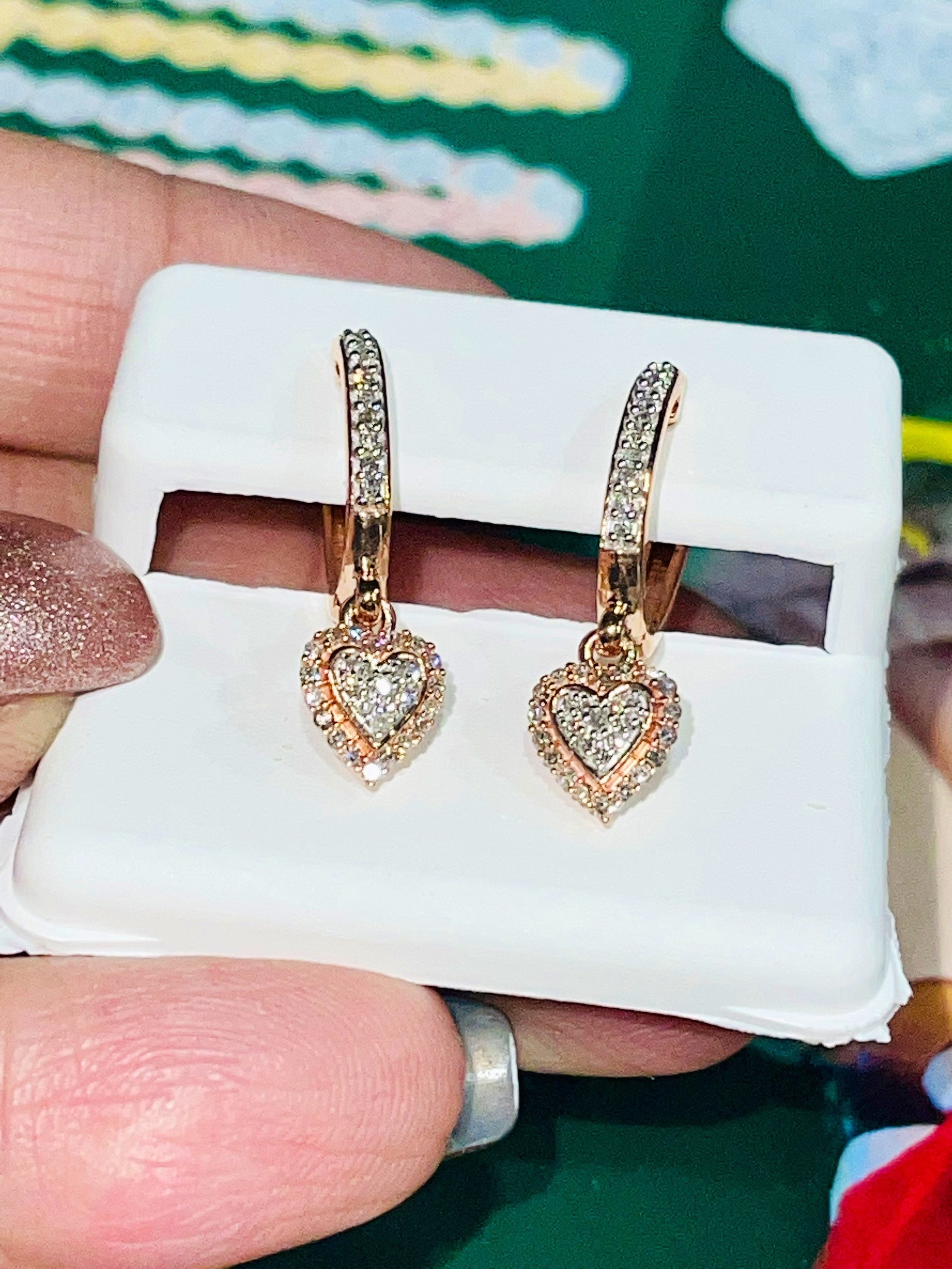 10k Solid Gold, Real Diamond Hoop Earrings, 23mm Diamond Hoop Earrings, Huggie Hoop Earring, Diamond Earrings, Hoop Earrings, Dangling Hoops