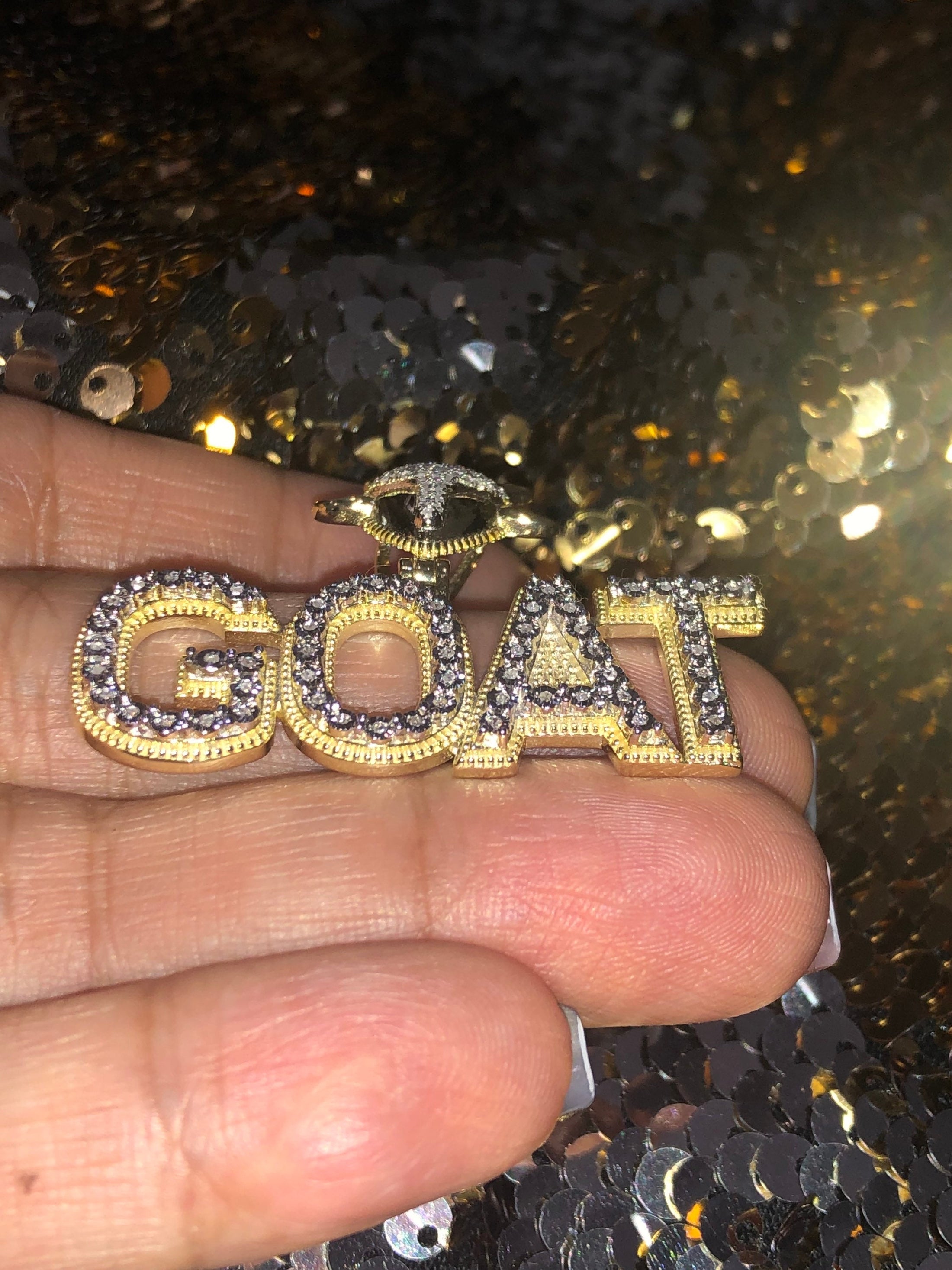 GOAT Pendant | Greatest of All Time | 10K Gold Vermeil | Diamond Pendant | For Him | For Her | Christmas Gift