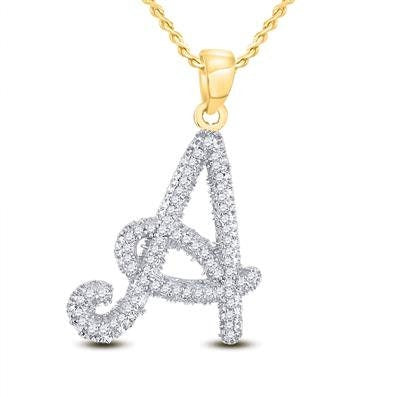 A Initial pendant, 10k Solid Gold, Genuine Real Natural Diamonds, Free Appraisal Incl. Christmas, Anniversary, Gift for her, Gift for him