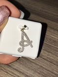 Load image into Gallery viewer, A Initial pendant, 10k Solid Gold, Genuine Real Natural Diamonds, Free Appraisal Incl. Christmas, Anniversary, Gift for her, Gift for him
