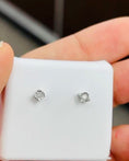 Load image into Gallery viewer, Real diamond solitaire studs 3mm, natural genuine diamond gold vermeil beautiful elegant gifts for her, gift for him, Christmas Gifts, Sale!
