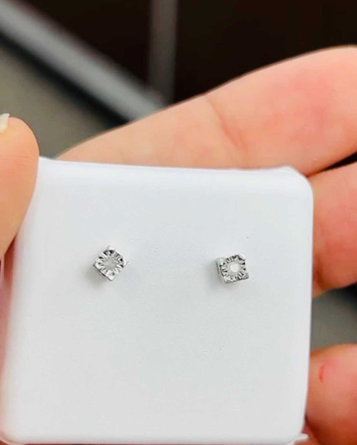 Real diamond solitaire studs 3mm, natural genuine diamond gold vermeil beautiful elegant gifts for her, gift for him, Christmas Gifts, Sale!