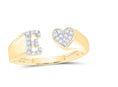 Load image into Gallery viewer, 10k Real Gold Initial Ring, Genuine Diamond Monogram Letter Initial Rings, Gifts For Her, Anniversary Gifts, Promise Ring, Best gift for Her

