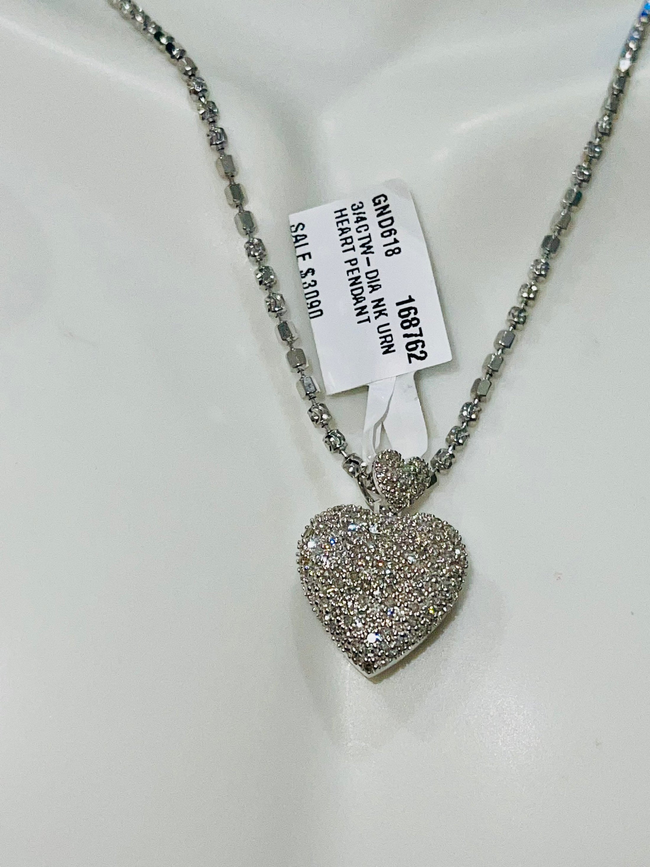 Real White Gold Urns | Real Diamond Cremation Urn | Urn Necklace For Ashes 10k solid Gold | Cremation Necklace | Keepsake Heart Urn jewelry