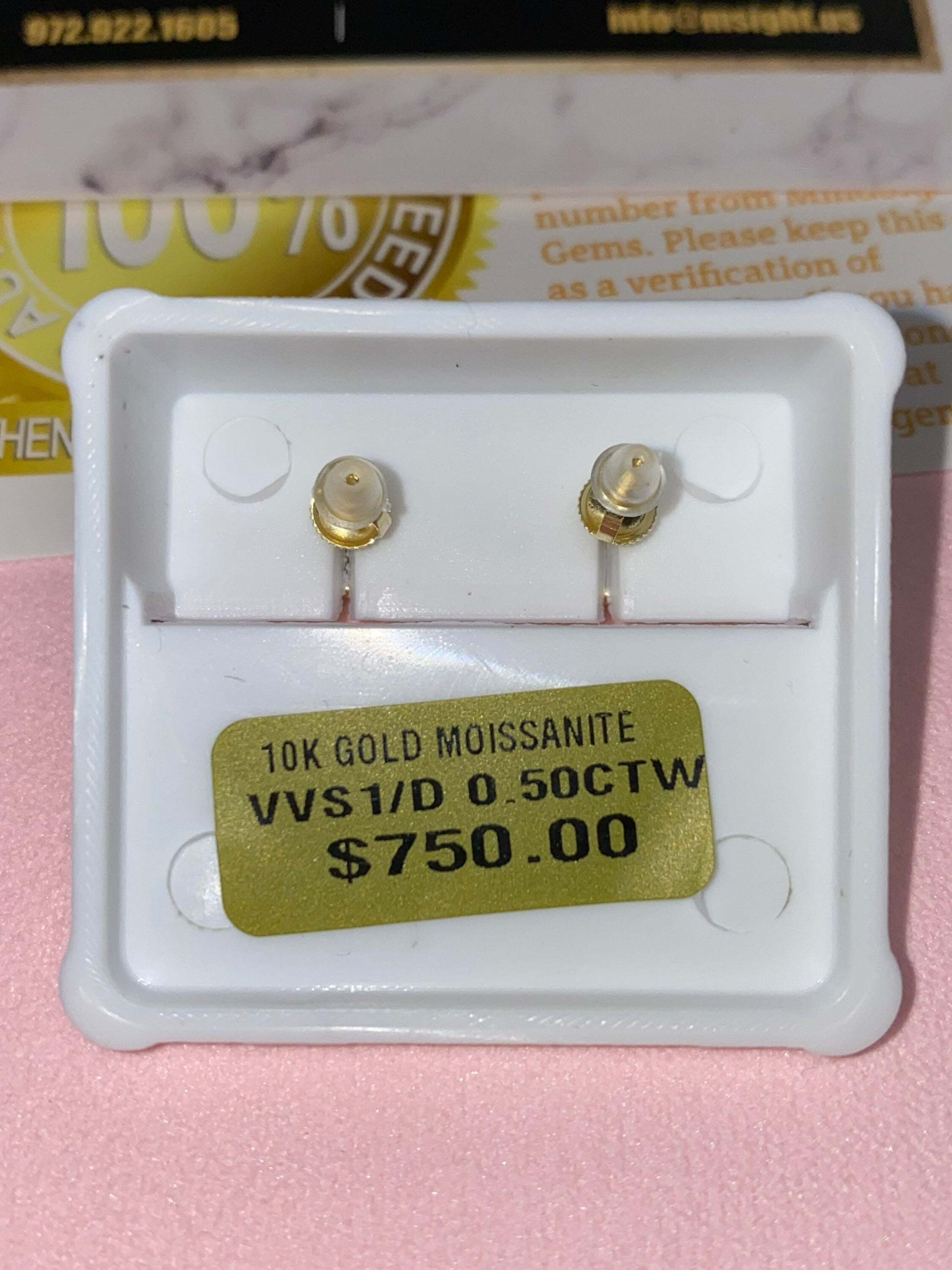 10k Solid real Gold Lab Grown Diamond Earrings | 1/2cttw Studs | VVS Gra Certified | Unisex | Christmas Gift Passes all diamond testers