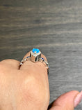 Load image into Gallery viewer, Teardrop Urn Ring, Keepsake urn ring, Blue Opal Cremation Ring For Ashes, Memorial Jewelry, Ash Holder, Stunning Opal Urn Ring, Pet: Human
