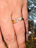 Cargar la imagen en la vista de la galería, 10k Solid Gold Initial Heart Ring Genuine Natural Diamonds Monogram Ring, Gifts For Christmas’s Day, For Her/Women/Girls, Anniversary Gift

