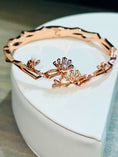 Load image into Gallery viewer, Stunning 10k Rose Gold Vermeil Urn Bangle For Ashes, custom designed one of a kind keepsake jewelry, Ash Holder, Cremation Jewelry, Crystals
