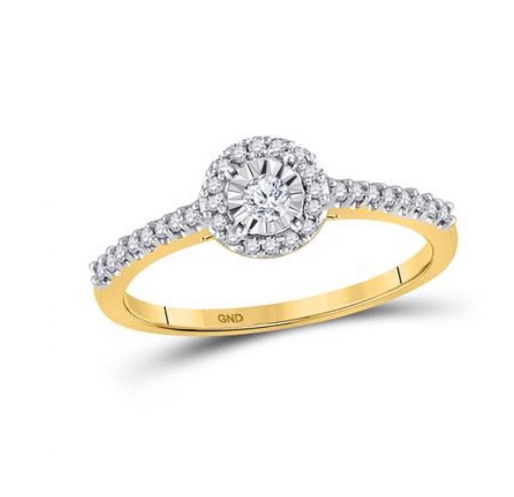 10k solid gold real gold real diamond bridal engagement promise ring Free appraisal NOT plated NOT CZ Not moissanite best gift for women Hot