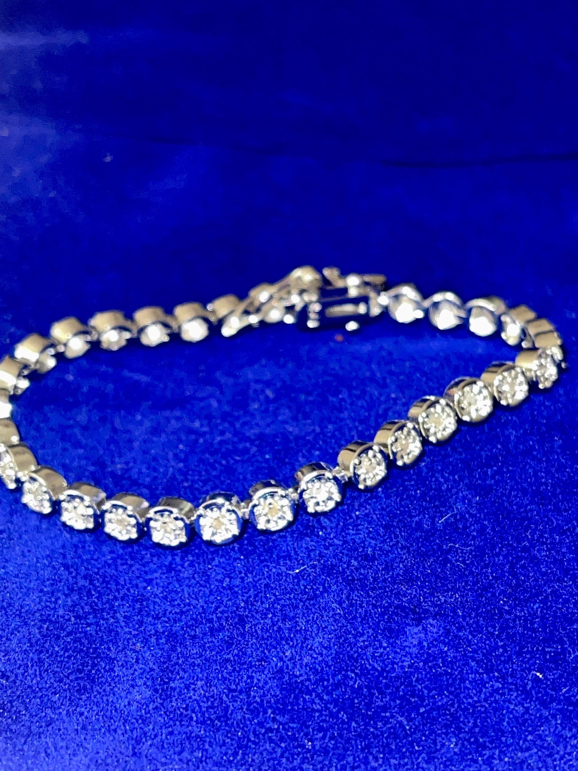 Genuine Real diamond 1 carat bracelet, natural diamond tennis bracelet for him/her birthday gift, engagement anniversary, FREE Diamond Hoops