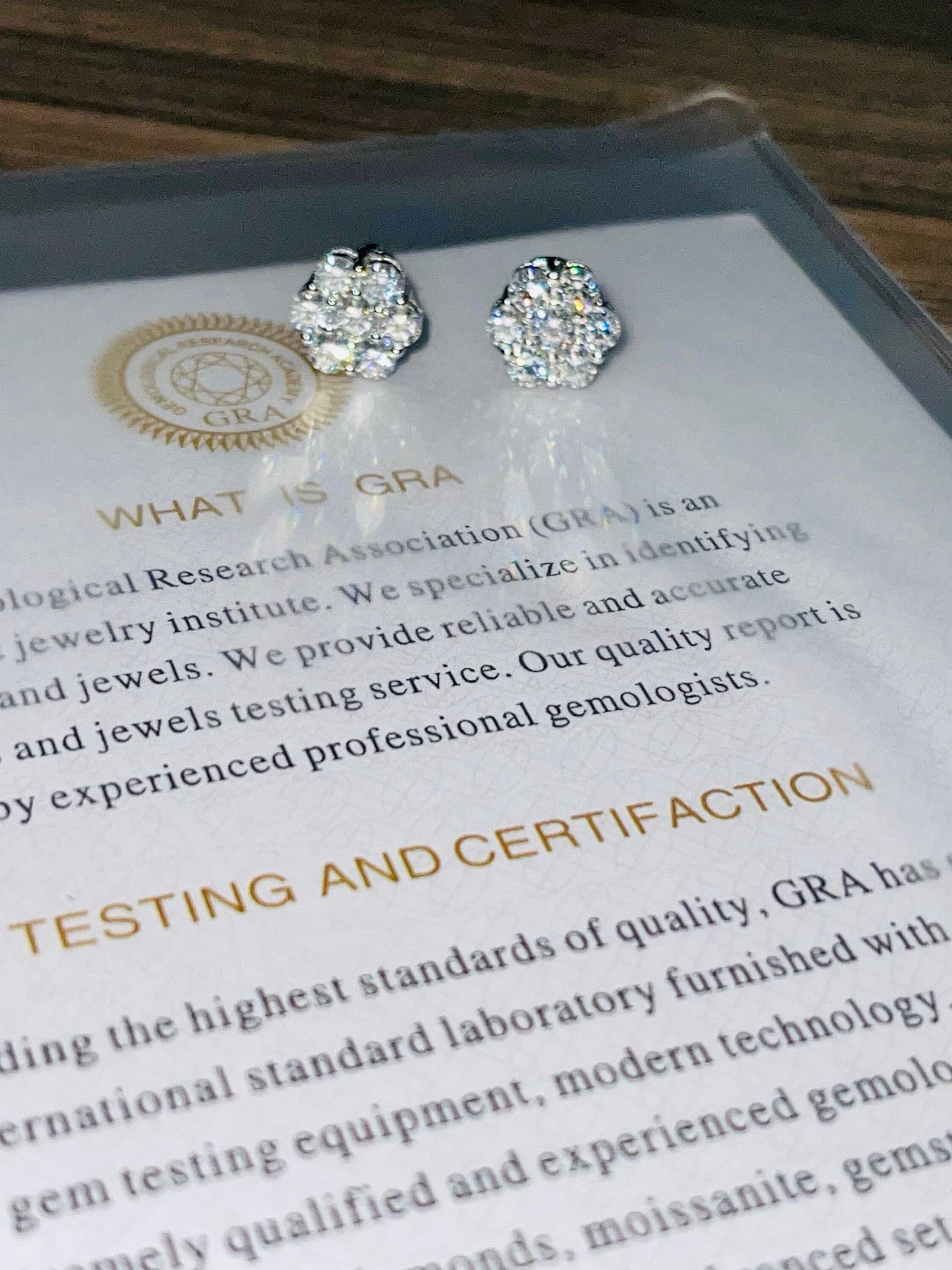 VVS Stunning Flower Diamond Earrings | 4CT Studs | VVS Gra Certified | Unisex | Mothers Day Gift | 100% passes Diamond Testers gift for Him