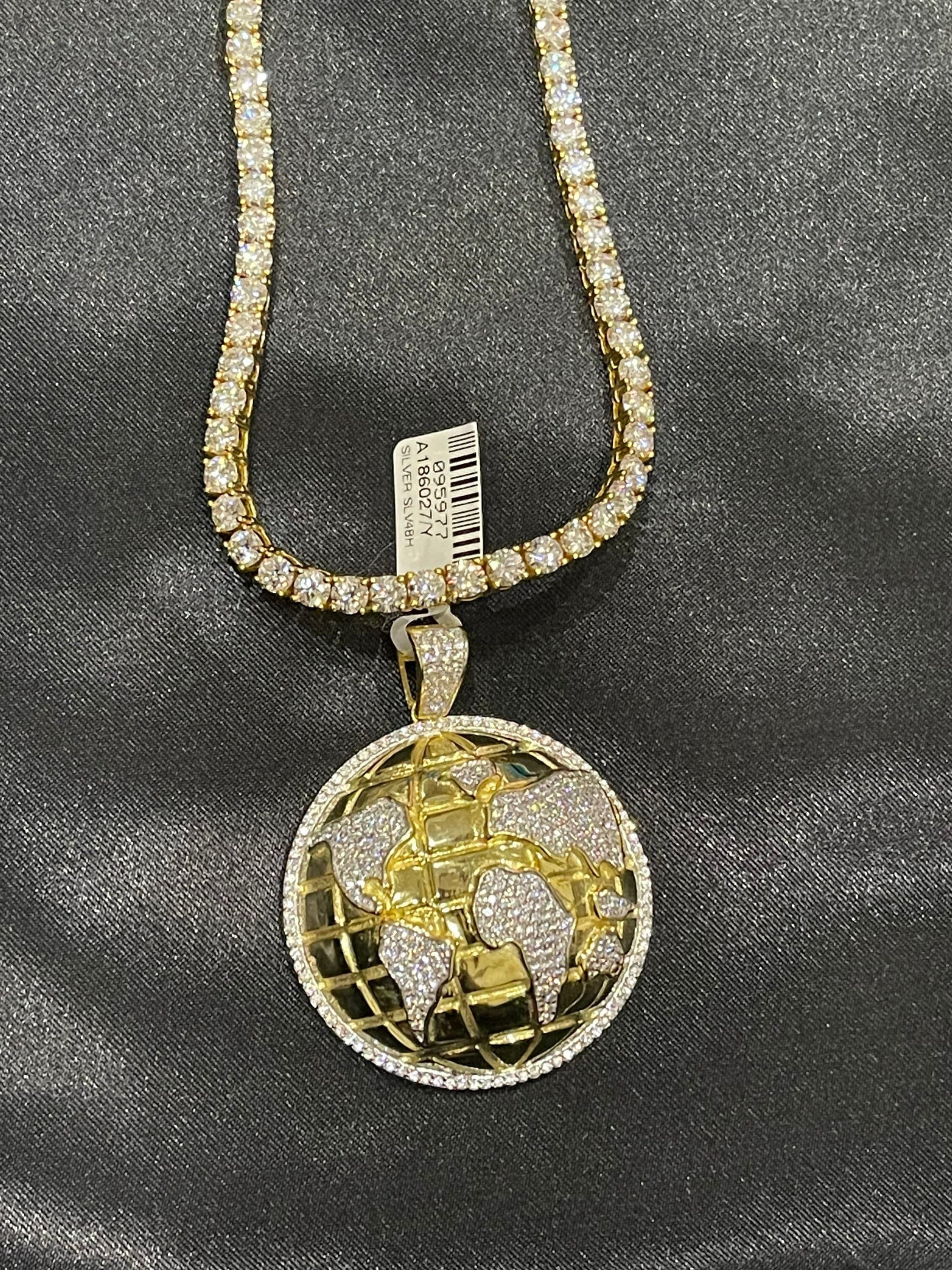 World Globe Pendant | 10k Gold Vermeil 925 | Globe World Pendant | World Map Charm | Gift for Him Anniversary Birthday present Unique Charm