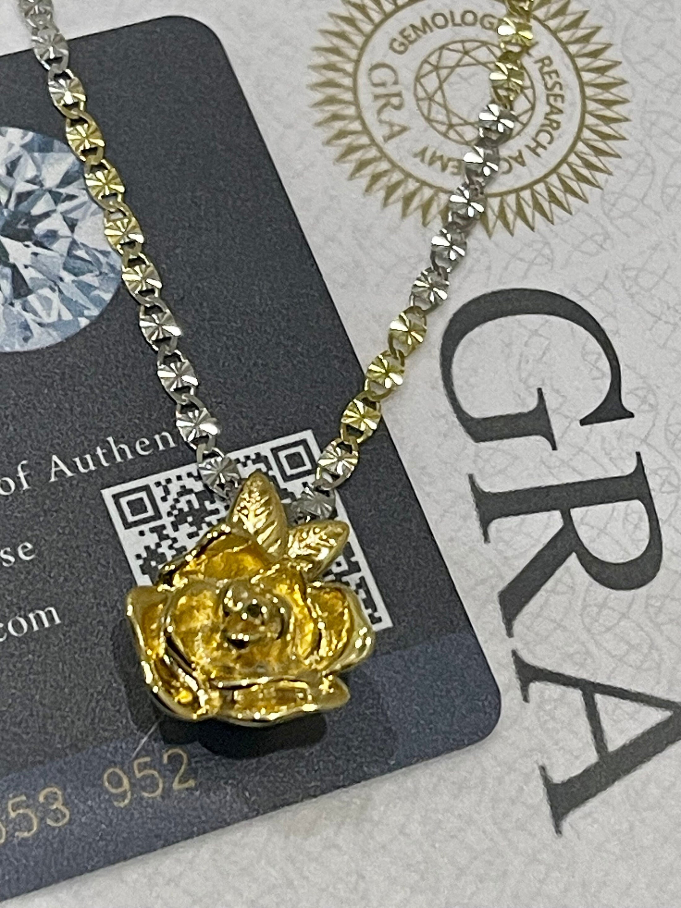 Flower Cremation Urn for Women | 10K Real Gold Chain w/925 Gold Vermeil Urn Pendant for Human or Pet Ashes | Rose Flower Urn Necklace Gift