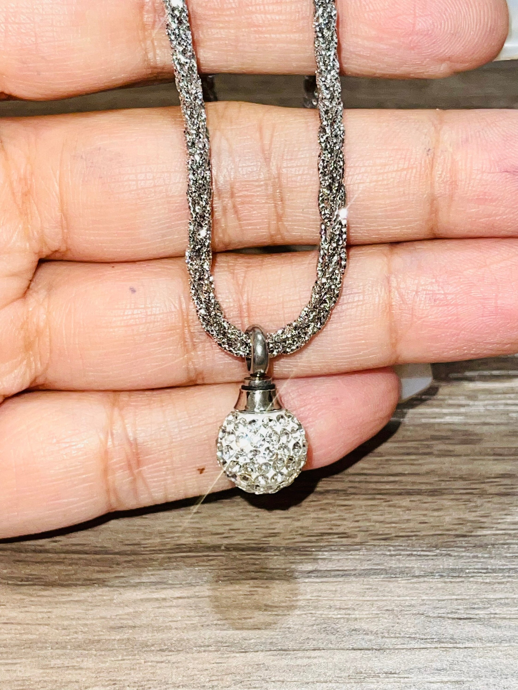 Urn necklace for ashes, cremation urn jewelry, keepsake pendant, Real Diamond Bangle, Designer sparkling Turkish chain, urn necklace/ bangle
