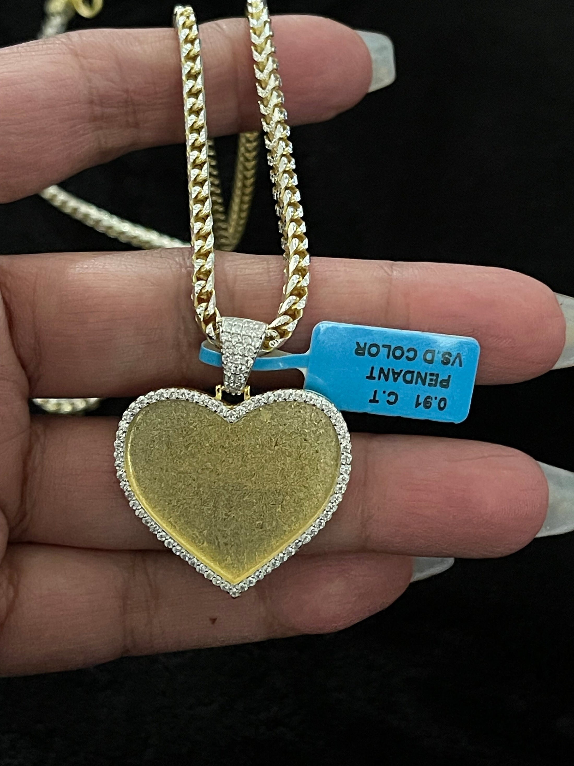 VVS Certified Lab Diamond Keepsake Memorial Pendant, 100% Passes Diamond Testers, Picture Pendant, Memory Charm, Gift For Her, Heart Pendant