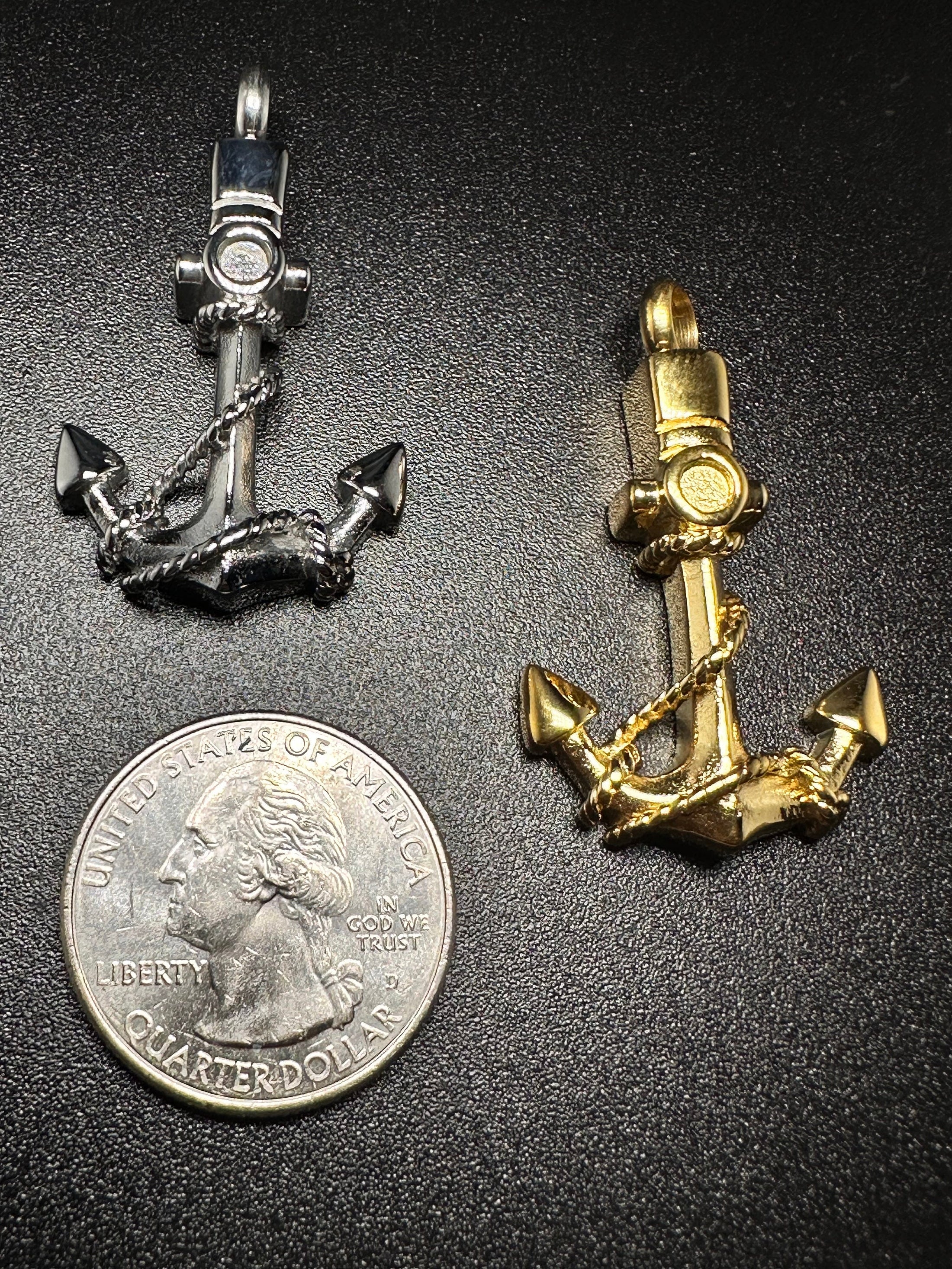 Anchor Urn Pendant, Nautical Gold Vermeil Urn Pendant, Anchor For human/Pet Ashes, Ash Holder, Cremation Urn Pendant, Keepsake Urn Memorial