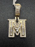 Load image into Gallery viewer, M Initial Yellow Gold Vermeil,
