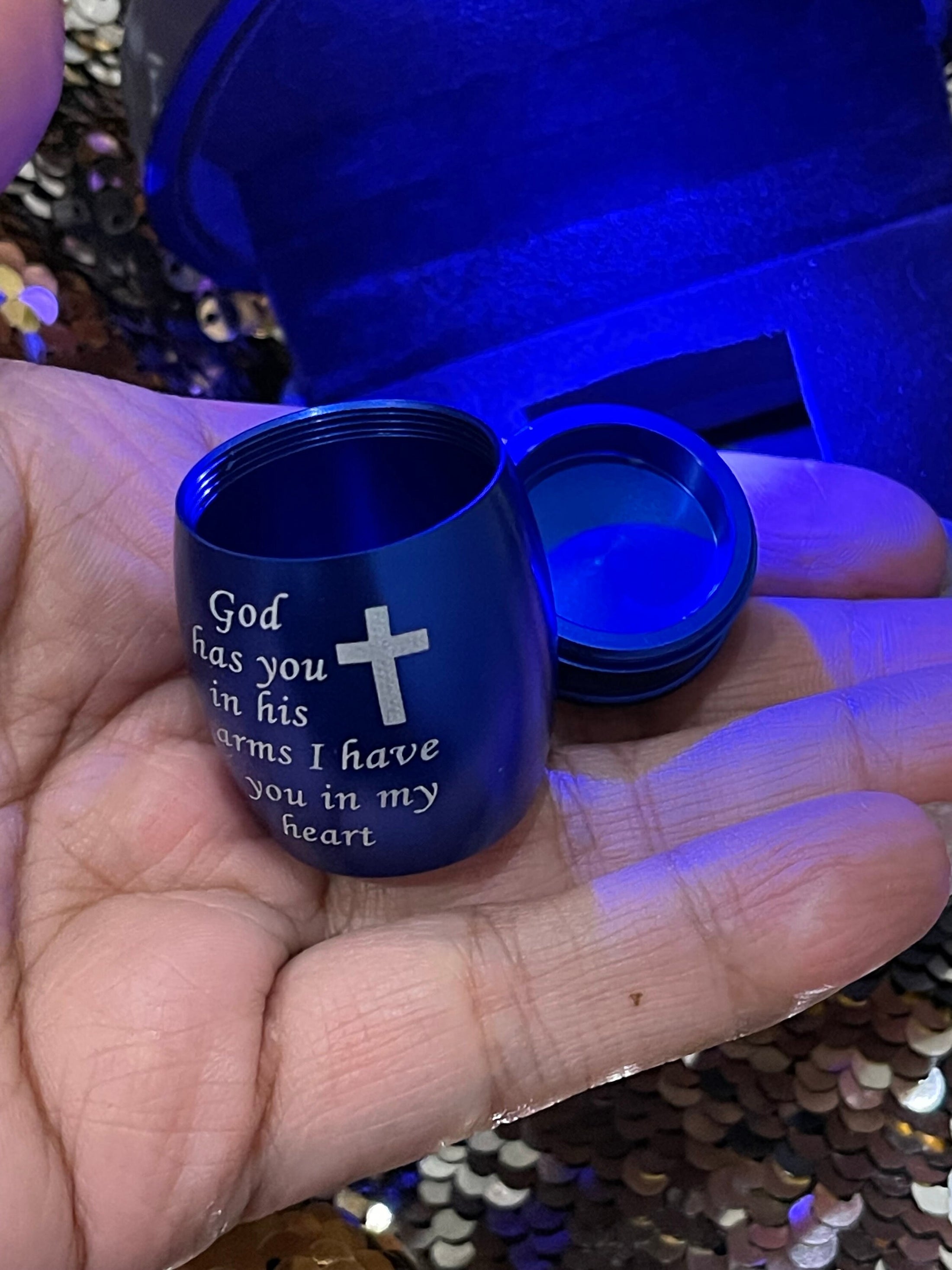 Small Urn for Human Ashes Keepsake - Best Memorial Gifts for Loss of Loved One - Mini Cremation Urn w/Urn Necklace - Miniature Ash Holder