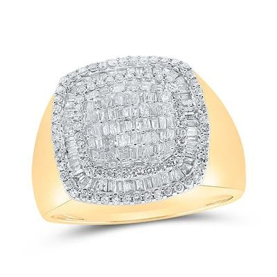 10K Real Gold Exquisite Custom Men's Diamond Ring: Perfect for Engagement, Anniversary & Christmas – Genuine Diamonds, Solid Gold, Iced Out