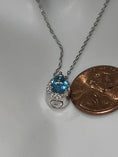 Cargar la imagen en la vista de la galería, Urn Necklace - Birthstone Diamond Urn Necklace - 14K Gold Vermeil Pendant - Ash Holder - Memorial Keepsake Jewelry - Natural Blue sapphire
